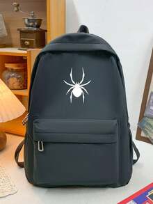 1 件纯色时尚背包，大容量休闲笔记本电脑书包，旅行圣诞节假期感恩节礼物电脑运动包学校背包旅行包趣味礼物度假男朋友礼物多功能户外便携式学生徒步旅行男士包冬季圣诞礼物旅行必需品爸爸礼物黑色包假日必需品包露营包夏季返校沙滩包沙滩笔记本电脑包运动生活包背包旅行必备品大包春季学校用品 - 黑色 - 查看 6