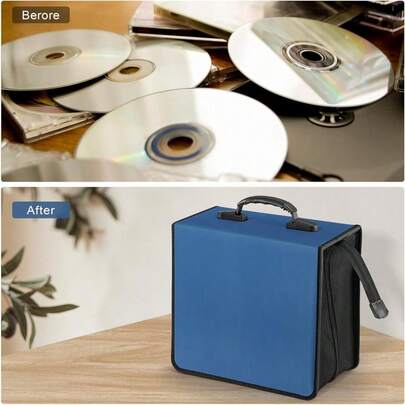 240/400 Capacity DVD Case Holder, Heavy Duty Zipper Movie Media Storage Organizer Binder Wallet For Car Home Office Travel