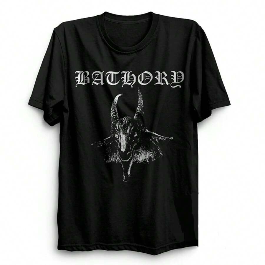 Bathory Black Metal Alternative Rock Band T-Shirt Unisex Men Women 100% Cotton Premium Top Streetwear New Release Immediate Shipping Various Colors!! Plus Size - màu đen - Xem 1