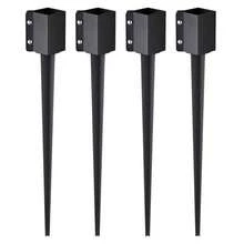 Durable Fence Post Anchor Ground Spike Set Of Four For Mailbox Deck And Garden Railing 36 Inches Tall 4 Inches Outer Diameter Black Powder Coated Finish - Black - View 8