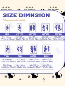 1pc Cartoon Cute Cat & Bread Print Brushed Fitted Sheet, Bedroom Printed Bedcover, Bedding Set (Pillow Cover Not Included)