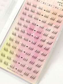 72pcs Winged Fox Style Curly Down Lashes, Cartoon Pop Idol Graphic, Flared Knot-Free 3-Step Natural Lashes For Beginners - B - View 5
