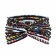 1件装女士新款波西米亚佩斯利花纹复古印花瑜伽头带，弹性运动交叉发带，发饰，头巾式头带，秋冬季保暖发带，适合度假装扮，女士优雅围巾，女士头巾，柔软头巾