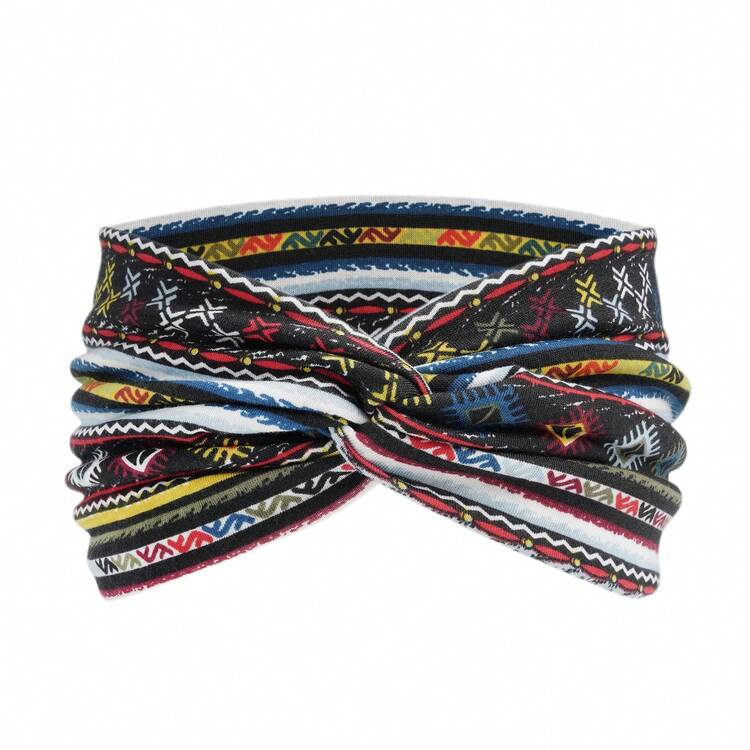 1pc Women's New Bohemian Paisley Pattern Retro Print Yoga Headband, Elastic Sports Criss-Cross Hairband,Hair Accessories,Turban Headband, Sweatband Fall Winter Hair Band For Vacation Outfits Woman Elegant Scarf Women Bandanas Soft Headwrap - Multicolor - View 13