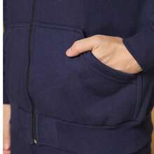 Unisex Women's Zippered Sweatshirt And Hooded Pants Set - Màu xanh hải quân - Xem 7