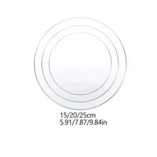 2Pcs Reusable Acrylic Cake Disc Round Happy Birthday Cake Base Plate Blank Acrylic  Topper For Layered Cakes Decorating Tools