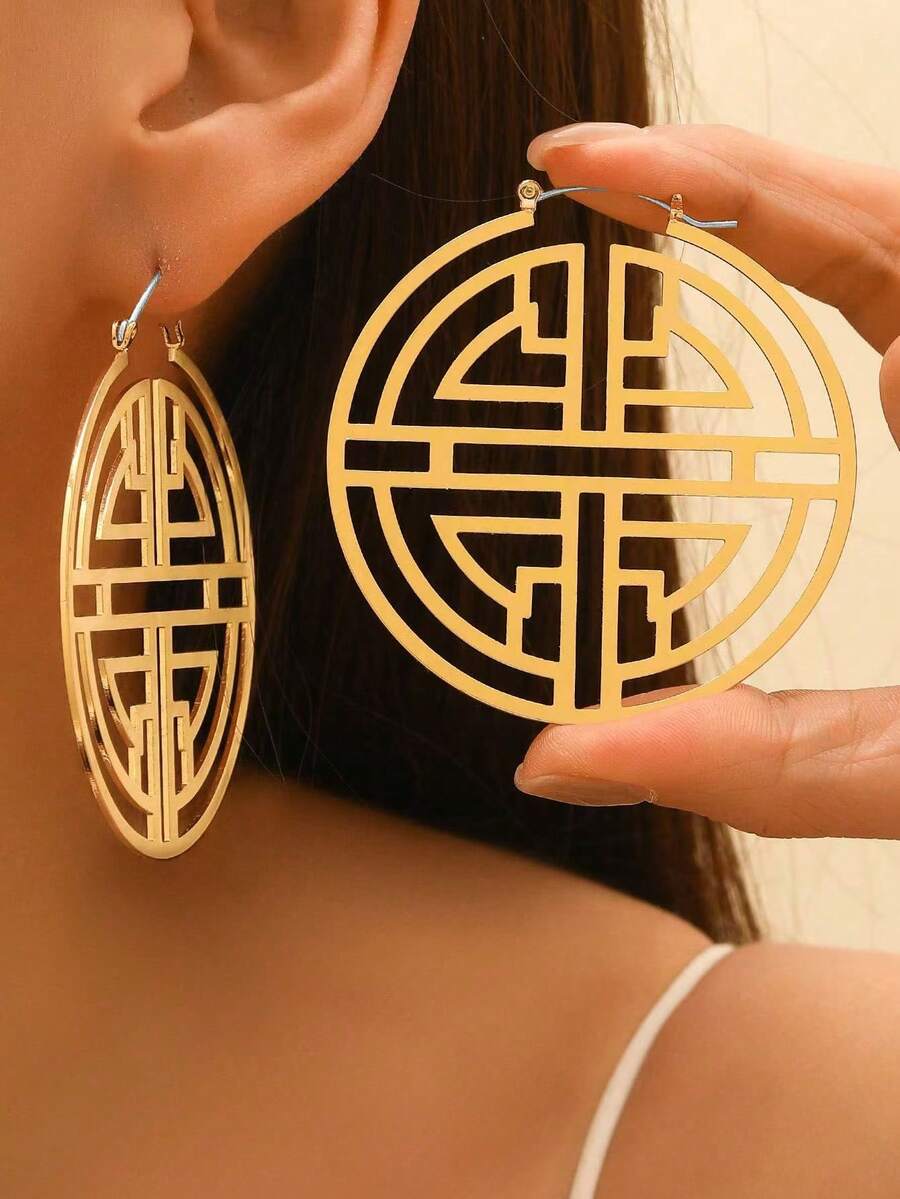 1 Miếng Phong cách Retro Xu hướng: Cắt giảm Hình hoa Dangle Hoa tai Phổ biến nhất Hợp thời Của phụ nữ Tai Đồ trang sức