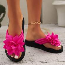 European & American Style Women Flip Flops - Minimalist Casual Comfortable Floral House Slippers - Casual Plus Size 36-43
