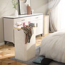 Free Shipping - 100L Tall Laundry Hamper With Lid N Handle, Large Waterproof Clothes Laundry Basket Laundry Storage Bin Organizer For Dorm, Bathroom, Bedroom, Laundry Room, Clothing, Toys - 米色 - 查看 7