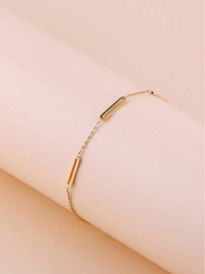 1 件宽款不锈钢手链，适合女士手链、圆柱形 O 型链、延长手镯、女孩脚链珠宝配饰