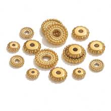 20 件 304 不锈钢 18k 镀金圆点齿轮形手链垫圈珠，手工手链项链 DIY 珠宝配件珠子垫圈珠 - 珠 - 查看 5