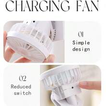 1pc New Stylish Clip-On Mini Electric Fan, Japanese Minimalist Design Desk Fan, Portable Multifunctional USB Rechargeable Fan, Suitable For Office, Home, Dorm, Travel, Student, Gift - Multicolor - View 6