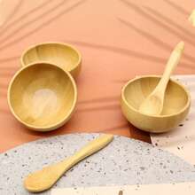 1PC- Bamboo Facial Mask Kit - Natural DIY Skincare Mixing Bowl & Spoon Set With Measurement Marks, Hypoallergenic & Chemical-Free (At-Home Spa Essentials)