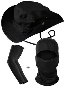 圆檐帽子头套户外登山渔夫帽抽绳防风班尼帽旅游登山钓鱼帽 - A - 查看 3