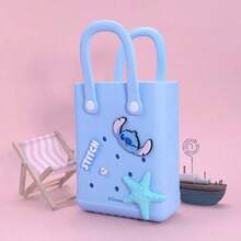 Miniso Disney Stitch Series Super Cute Large Capacity Mini Hole-Design Handbag, Cute And Stylish (1PC) - Blue - View 2