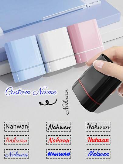 1 Peça Carimbo de Nome de Cor Sólida para Roupas, Carimbo de Nome À Prova d'Água Personalizado para Uso de Estudantes e Empresas, Carimbo de Nome Personalizado para Roupas, Carimbo de Assinatura Manual, Reutilizável, Compacto, Personalizado Sem Ferro, Presente Ideal para Ele, Ela, Estudantes, Trabalhadores para Aniversários, Outono Desértico Aconchegante, Decoração de Escritório, Novo Emprego, Suprimentos de Escritório, Organizador de Viagem