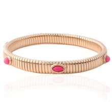 Bohemian Metal Spring Chain Copper Bracelet For Women, Fashion Jewelry Gift For Vacation