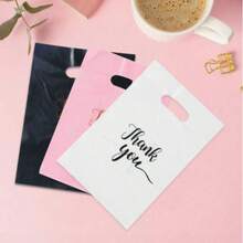 20个/50个/100个粉色“谢谢”礼品袋，适用于婚礼、生日、派对、服装包装、精品店、零售、礼品袋、小型企业、白色/黑色购物袋、手提袋、小袋、节日、圣诞节、母亲节、伴娘礼物、毕业礼物、生日礼物、结婚礼物、返校季等场合。 - 彩色 - 查看 5