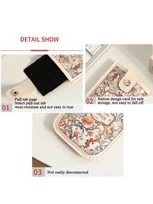 1 PU Leather Wallet And Card Holder With Wallet, ID Photo Frame And Multiple Slots, Men's And Women's Fashionable Casual Wallet, Ultra-Thin Soft Storage Bag, Business Short Fashion Simple Wallet, Large Capacity Printing Design, Portable, Floral Pattern Retro Style, Slot Coin Wallet, New Women's Small Bag, Suitable For Holiday Gifts, Birthday Gifts, Mother's Day, Easter, Halloween, Christmas, Teacher's Day And Other Gifts - Multicolor - View 7