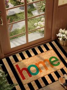 1pc Black Line Home Pattern Entrance Mat, Minimalist Style Indoor/Outdoor Non-Slip Rug, Machine Washable Anti-Fouling Absorbent Doormat For Kitchen, Dining Room, Hallway, Bathroom, Bedroom, Outdoor, Foyer, Home Decor, All Season Carpet Rugs Door Mat Room Decor Carpet For Living Room Kitchen Rug Bedroom Decor Blankets And Throws Rugs For Bed Room Bathroom Decor Room Decoration Stuff Living Room Decor Office Decor House Decor Home Decor Living Room Bathroom Rug Room Decor Aesthetic