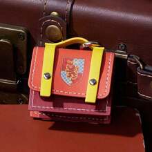 Miniso Harry Potter Series College Style 2.56*2.36*1.18inch Leather Headphone Case (1 PC) - Red - View 2