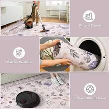 1pc Fashion Simple Bohemia Print Area Rugs For Living Room, Machine Washable Indoor Rugs, Non-Slip Low Pile Flannel Decorative Rugs With Black Binding Rug, Suitable For Dining Room Bedroom Home Office Laundry Kitchen(31*20in/16*48in/18*60in/84*60in) - 粉色 - 查看 10