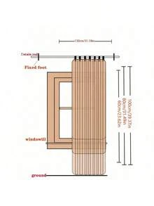 1pc Nordic Style Small Floral Decorative Window Curtain - Small Flower - View 3