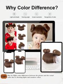 Synthetic Girl Baby Children's Fake Bangs Wig With Rubber Hairband Bangs Chignons Daily Wear Bangs Cosplay Hairpieces Accessories - Brown - View 5