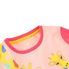 Harry Bear Animal Pyjamas | Girls Sloth Pyjamas | Girls Giraffe Pyjamas | Kids Snuggle Fit PJs - Pink - View 4