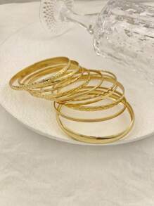 4pcs/3pcs Vintage Punk Asymmetric Big & Chunky Bracelet Set, Women Timeless Beauty Cuff Bracelet, Everyday Wear Jewelry Accessory
