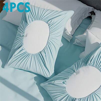 4 Packs Of Soft Disposable Travel Pillowcases, Non-Woven Fabric, Hand Washable, Suitable For Hotels, Beauty Salons, Travel, Outdoor Camping