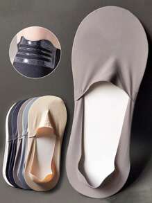 1/5/7 pares de calcetines casuales invisibles y transpirables para hombre, de colores múltiples, de corte bajo y con silicona antideslizante, para primavera/verano
