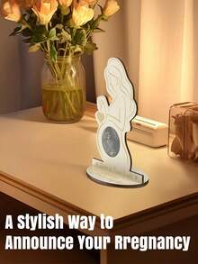 Pregnant Mom & Baby Gift, Creative Wooden Photo Frame Stand Ultrasound Picture, Best For New Mom, Expecting Mom, First Time Pregnancy Friend, Girls Bedroom Decor, Mother's Day, Baby Shower - Khaki - View 6