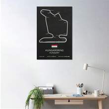 F1 Track Hungary Poster Canvas Print Wall Art Suitable For Home Office Bedroom Decoration Painting Canvas Wall Poster - Multicolor - View 7