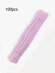 100支马卡龙色扭扭棒，创意DIY材料包，仿真毛绒羊毛条折叠棒，扭扭棒材料花朵夏季，学校