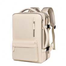 Women Men Backpack Large 40L Laptop Rucksack Waterproof School Travel Bag USB - Beige - View 1