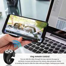 Telecomando senza fili Bluetooth per le dita, compatibile con , Pixel, telefono; telecomando Bluetooth per passare le pagine di libri elettronici, anello di scorrimento smart ricaricabile, controller a cliccatore, compatibile con iOS e Android, adatto per vacanze estive, viaggi, scatto remoto senza fili per fotocamera portatile