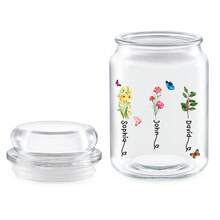 1pc Personalized Lid Jar, Custom Birthflower,Sweets, Food, Snack Glass Storage, Cookie Candy Canister, Teacher, Anniversary, Mom, Christmas Gift,Custom Candy Jars - Personalized Candy Gift Jars - White - View 5