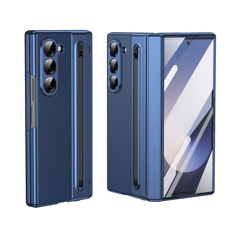 VIETAO Phone Case Compatible With Galaxy Z Fold6 With Built-In S Pen Hinge Protection Screen Protector Ultra-Thin Shockproof Case Compatible With Samsung Z Fold 7 6 5 4 Waterproof Anti-Fall Scratch Resistant - Blue - View 1