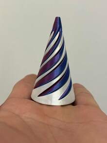 1pc Multi-Size Double-Sided Spiral Cone 3D Printing Decompression Spin Toys, Spiral Stereo Structure Decor, Perfect Gift For Christmas, Birthday Party - Multicolor - View 14