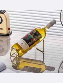 2个金属酒瓶架，简约酒架，葡萄酒收纳架，酒瓶整理架，可放置葡萄酒瓶，完美酒架，桌面葡萄酒展示架，厨房家居装饰礼品，适用于橱柜、酒庄、酒吧、酒窖和食品储藏室 - 彩色 - 查看 18