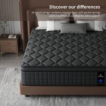 Twin, Full, Queen, King Size Mattress,8inch/10 Inch 12 Inch Hybrid Full Mattress In A Box With Memory Foam & Individual Pocket Spring For Edge Support,Medium Firm