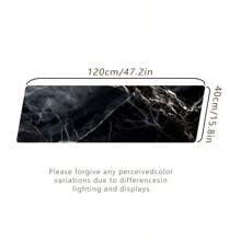 1pc Black & White Marble Pattern Kitchen Mat - Washable Nylon Carpet, Anti-Slip Heat Insulation Absorbent Easy To Clean, Minimalist Nordic Style, Suitable For Entryway, Laundry Room, Table, Pet Feeding, Modern & Fashionable, Ideal Gift