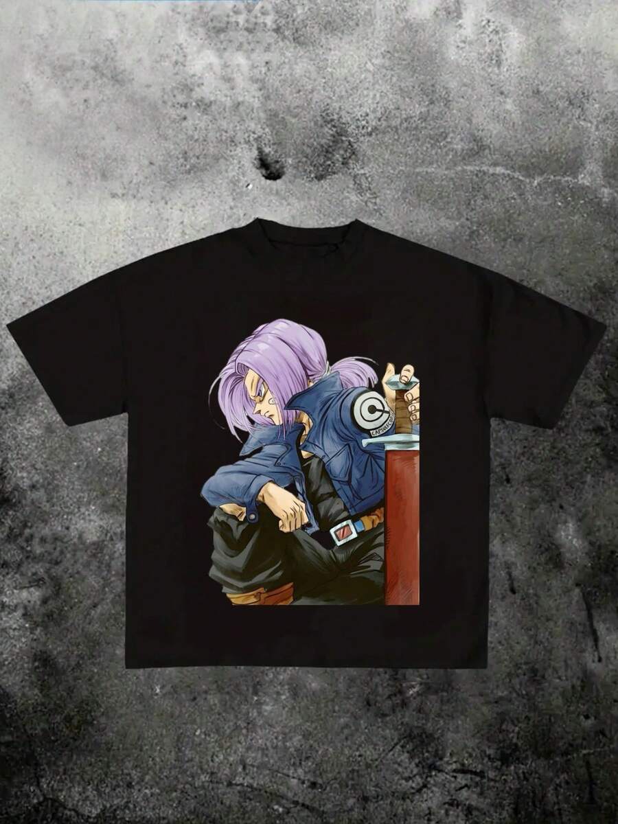 Intense - Movement Anime T - Shirt, 220g Heavyweight 100% Cotton - Black - View 1