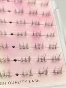 72pcs Winged Fox Style Curly Down Lashes, Cartoon Pop Idol Graphic, Flared Knot-Free 3-Step Natural Lashes For Beginners - B - View 7