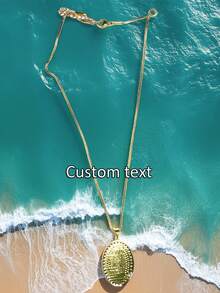 From Letter To Heart Distance Customizable Engraved Necklace, Perfect Choice For Confession Gift - Gold - View 6