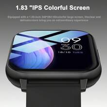 1pc Unisex Silicone Band Smart Watch, 1.83 Inch TFT High-Definition Touch Screen With Temperature, Weather Forecast, Bluetooth, Sports Information Reminder, Alarm Clock, Date Display, Call Alert, Compatible With Android & IOS, Suitable For Daily Use