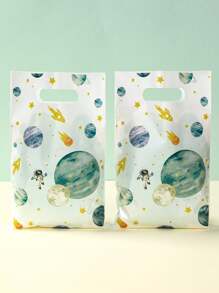 10/25/50pcs Space Planet Pattern Gift Bags, Space Planet Theme Wedding Birthday Babe Shower Party Family Friend Holiday Party Decoration Supplies, Party Thank You Gift Bags, Multi-Purpose Gift Wrapping Supplies