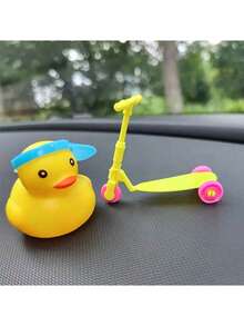 قطعة واحدة من زينة المرآة الخلفية للسيارات على شكل بطة صوفاء وردية ، ديكور مرآة سكوتر السيارة الخلفية على شكل بطة