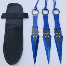 3PCS A Set No Cutting Edge Outdoor Training Knife Trainer Stainless Steel Pocket Practice Knife Sport Cosplay Dart Tool - The Color Is Plated Will Fade,Hand Tied Ropes Is Easy to Loosen - View 12